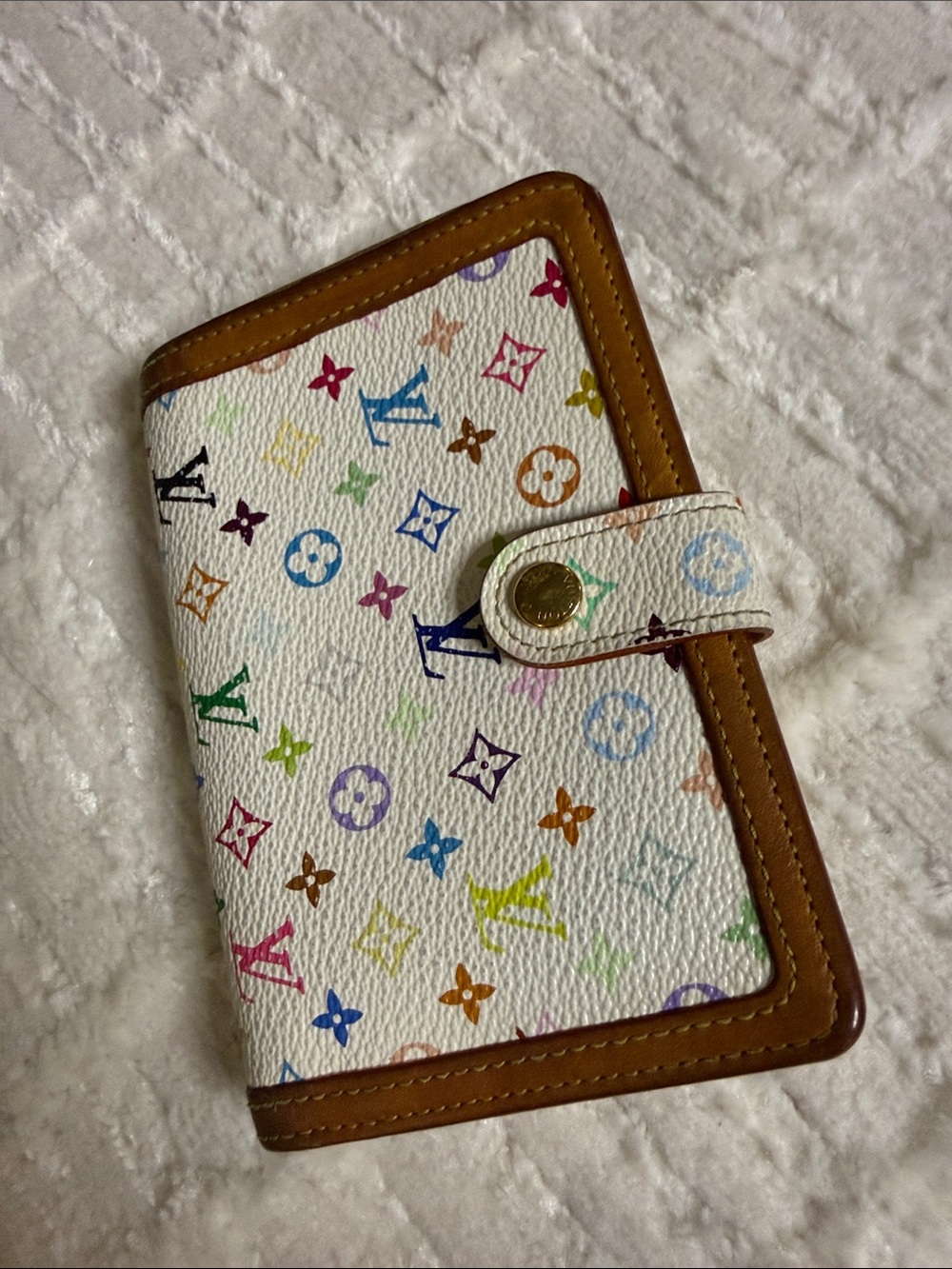 Louis Vuitton Multicolor Monogram Murakami  White KISS Wallet